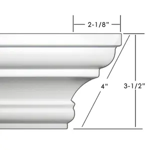 4" crown molding 34' kit. 4" crown molding 34' kit.