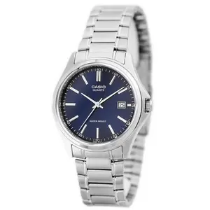 Casio Men's Enticer MTP1183A-2A Stainless Steel Bracelet Silver Dial Quartz Movement Fold Over Deployment Clasp Analog 37mm Rectangle Watch