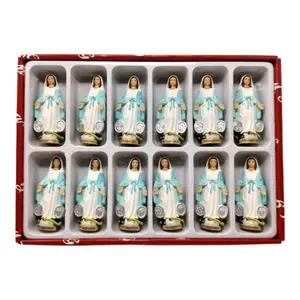 Virgen La Milagrosa  3" Inches Tall Small (1 Dozen) 12 pcs Statue Miraculous VirginMary  Para Recuerdos Religious Decor Standing  Mother Mary Recuerdos party favors - Mg