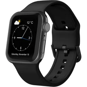 Sport Band Compatible with Apple Watch Bands 49mm 45mm 44mm 42mm 41mm 40mm 38mm, Soft Silicone Wristband Replacement Strap with Classic Clasp for iWatch Series 9 Ultra SE 8 7 6 5 4 3 2 1 for Women Men