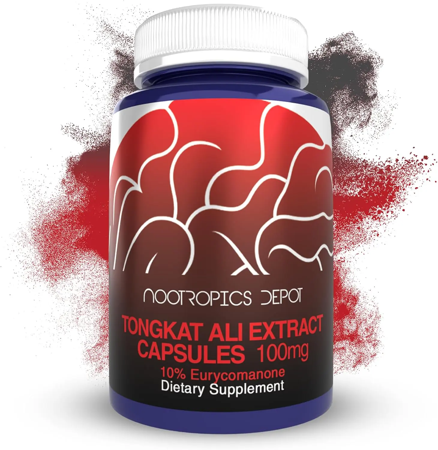 Nootropics Depot Tongkat Ali Extract Capsules | 100mg | 60 Count | Eurycoma longifolia Root Extract