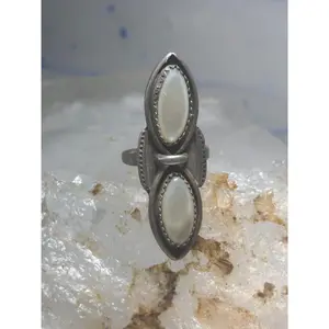 Navajo ring long mother of pearl MOP size 5.50 sterling silver women