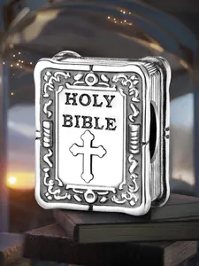 New Original Designed Silver Color Plated Charm Popular Exquisite Holy Bible Angel Cross Priest Church Collection Charm Pendant Ball Suitable for Bracelets Making Kits DIY Women Jewelry Gift Ladies Daily Wear Decoration Anniversary Perfect Choice