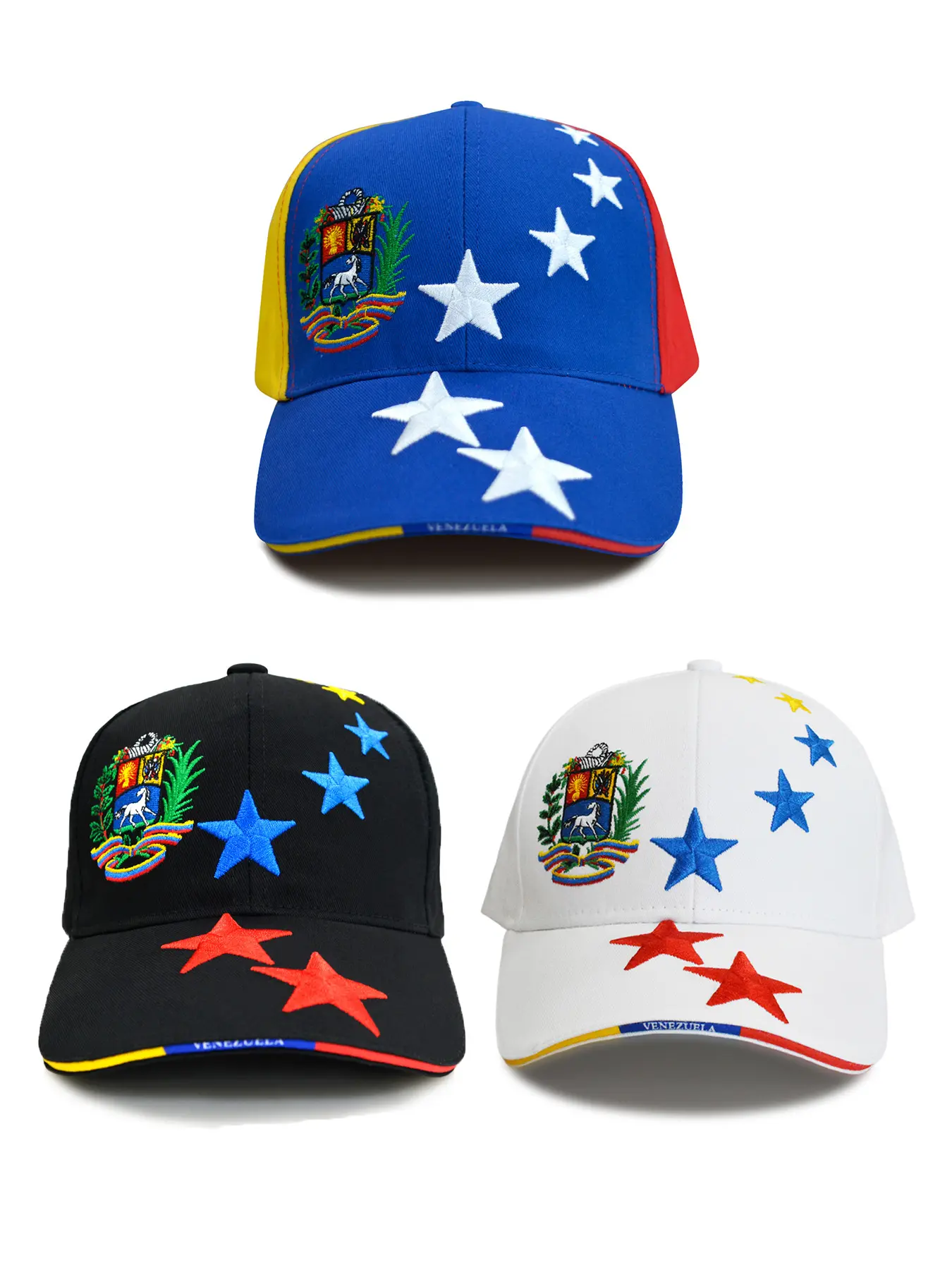 Hot Selling Venezuela Flag Hats Embroidered Baseball Caps Unisex Adjustable Outdoor Sports Sun Trucker Hats Patriotic Trucker Cap Trucker Style Hat Statement Cap