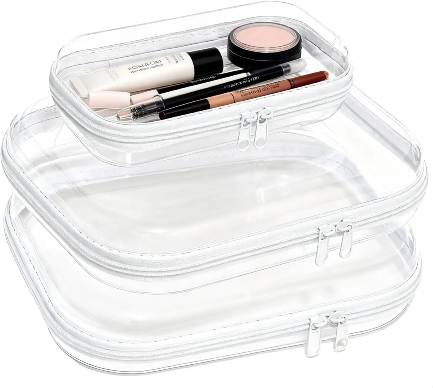 6 Pack Clear Organizer Storage Box Clear Hard Zipper Case PVC Plastic CLear Storage Containers for Tools & Small Objects Girl Stuff Portable Travel Organizer Set Makeup Organizer Jewelry Box Toy Storage Bins High Transparency TikTokShopBlackFriday M+3S