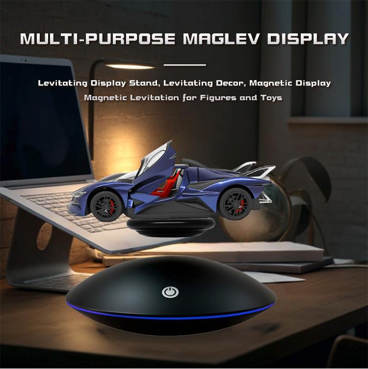 Magnetic Levitation Display Stand - Floating Levitating Shelf with LED Color Lamp, Cool Tech Decor for Office, Bedroom, Living Room, Christmas Ornaments, Magnetic Display for Figures, Toys, Unique Gift for Boys, Girls, Kids