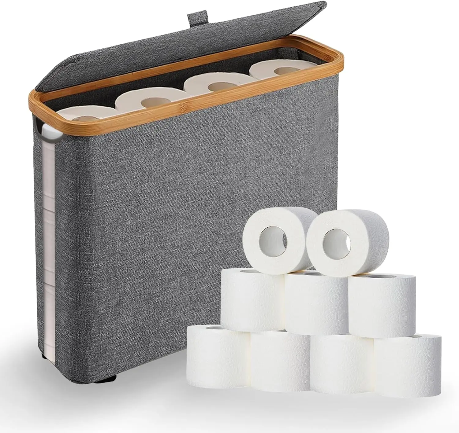 【Summer Sale Deals】Bathroom Toilet Paper Storage Basket - 12-Roll Capacity, Stackable, Foldable, Single-Piece, Water-Resistant, Eco-Friendly Accessible Toilet Paper Storage Container, Accessible Toilet Paper Storage Containers