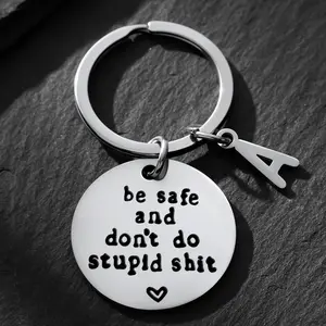 Stainless Steel Hand Stamped - Cute Couples Gift - Gifts for Teens - Funny & Unique Gift for Friends Unisex Keychain