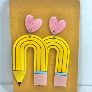 Rainbow Pencil Earrings