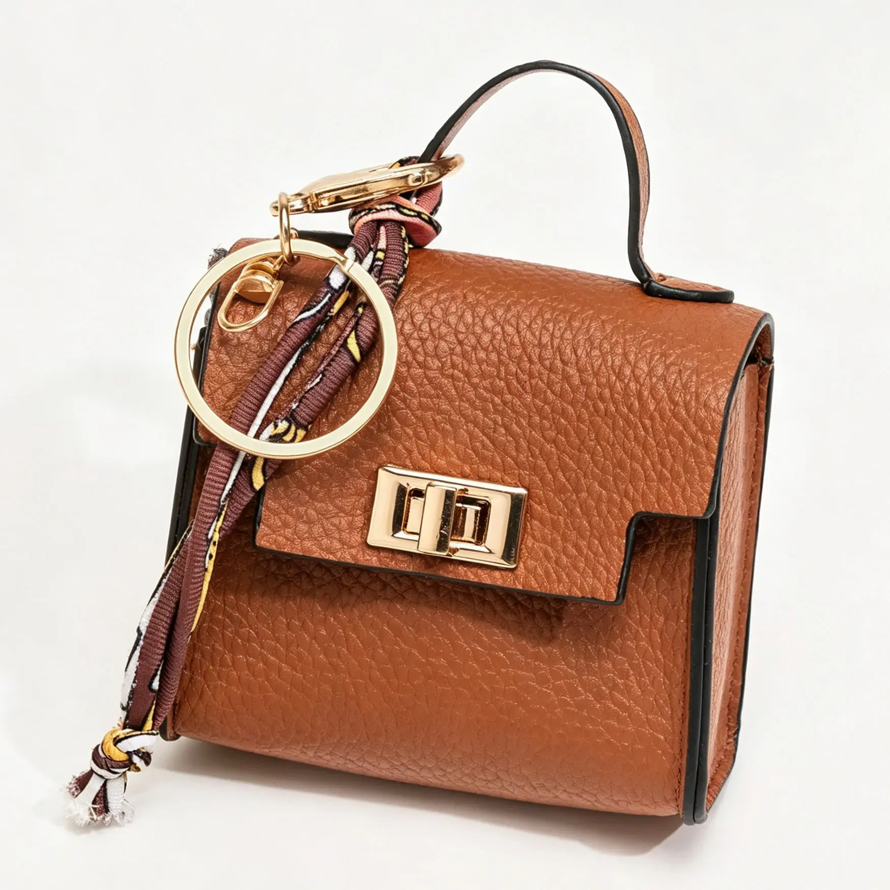 Brown Square Coin Purse Keychain Brown Square Coin Purse Keychain