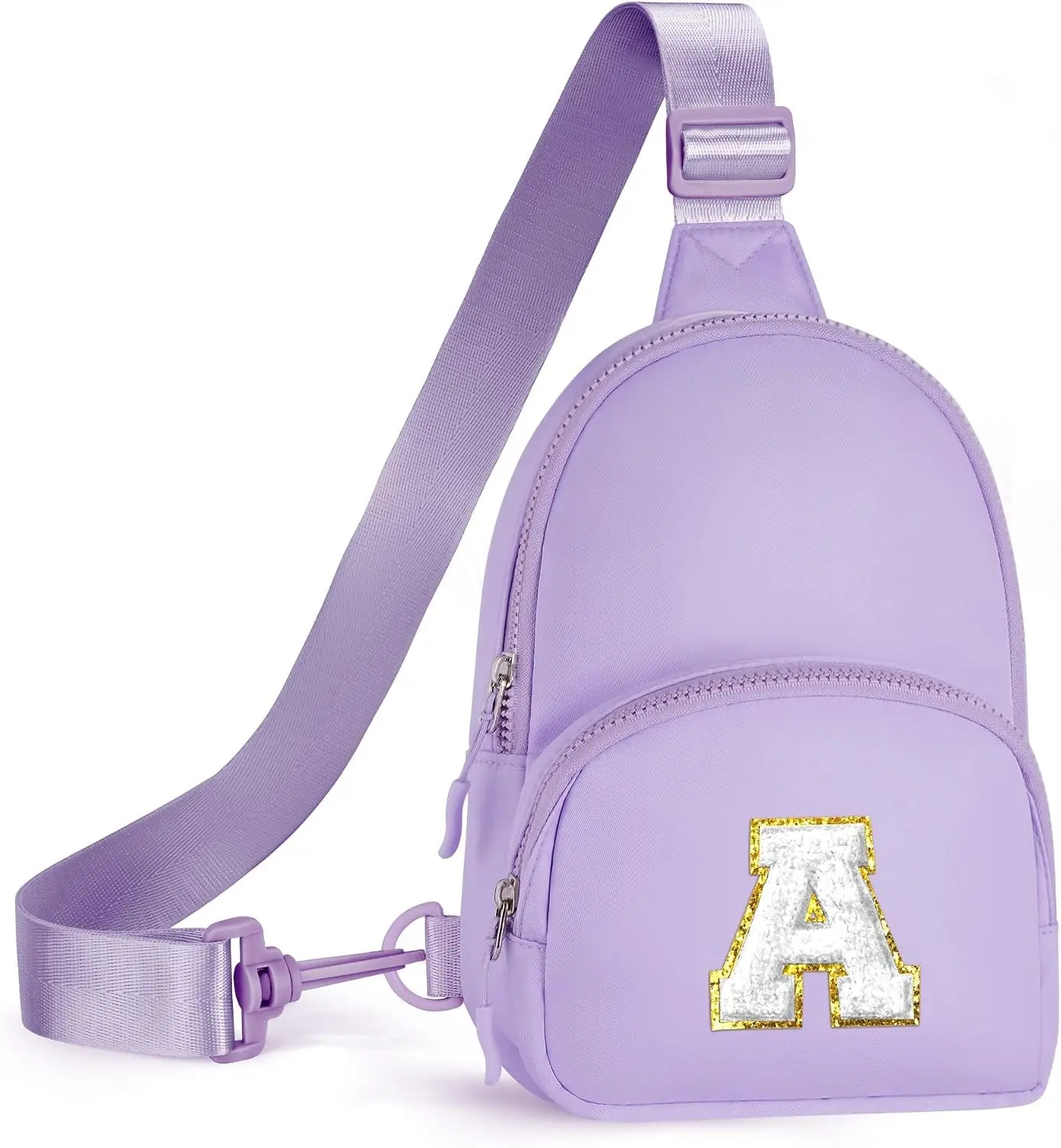 YOOLIFE Birthday Gifts for Girls Women, Personalized Initial Sling Bag for Teen Girls | Initial Monogram Fanny Packs Crossbody Bag Purse for Teen Girl Year Old Birthday Gifts (Purple A)