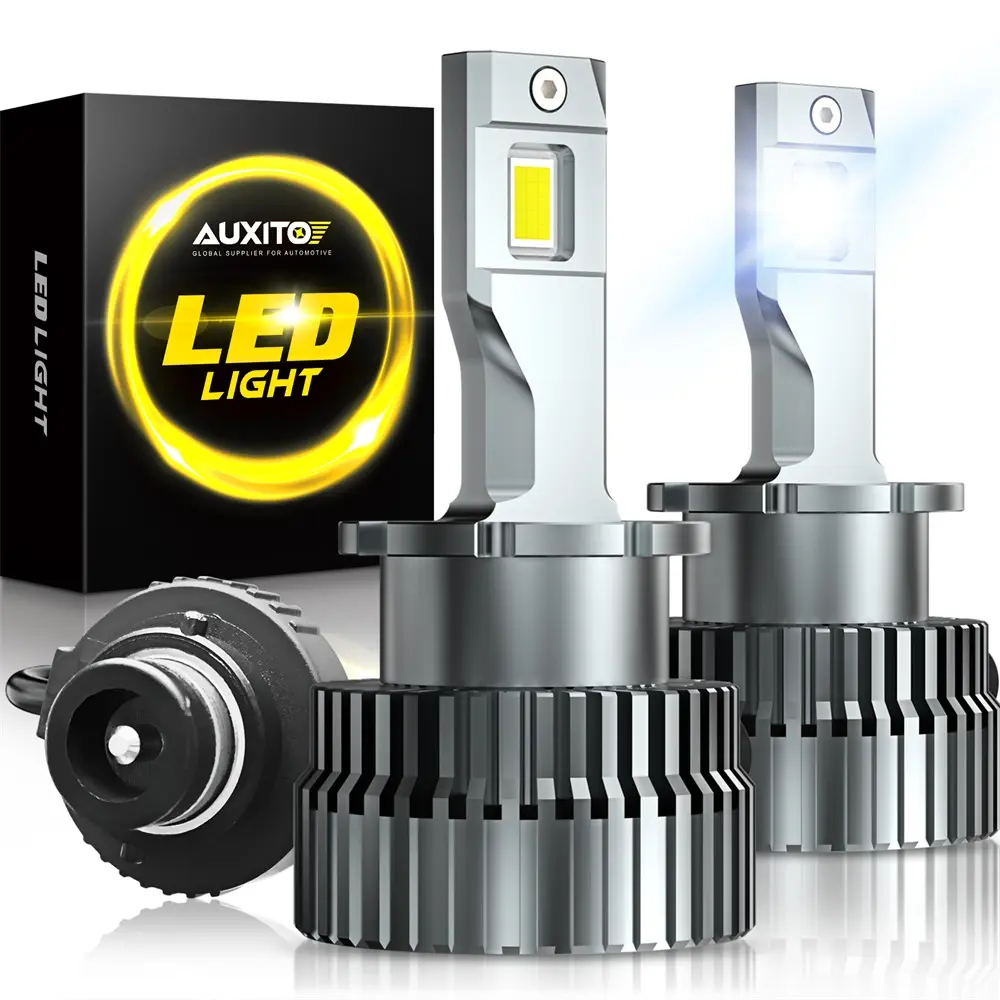 AUXITO Latest D2S D2R Bulbs, 30000LM 6500K White 500% Brightness, HID Fog Lights Replacement, CANbus Ready,No Flicker,Plug and Play, Pack of 2