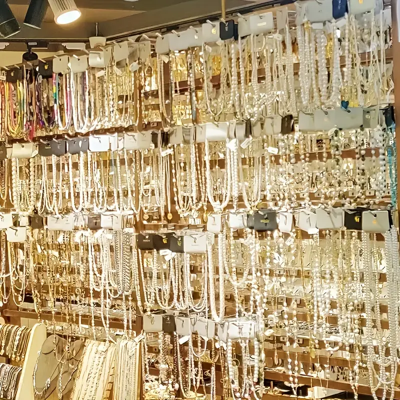 Random 50pcs Style, Including Rings - Bracelets - Necklaces - Earrings - Studs And Anklets, Inlaid With Imitation Pearls, Metal Geometric Design