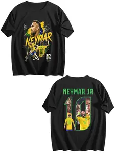 Neymar Jr Brazil No.10 Graphic T-Shirt NJR Ousadia Alegria Football Star Tee Vintage Washed Oversized Soccer Jersey Style Streetwear Casual Cotton Short Sleeve Top Fan Gift 2026 Sports Tee