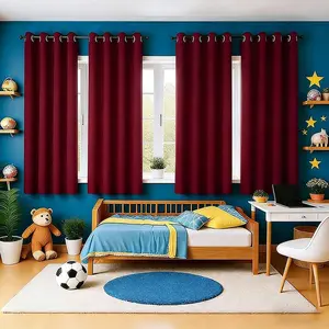4-Piece Set, Blackout & Energy-Saving Curtains, Heat Insulation, Noise Reduction & Privacy Protection, Modern Metal Grommet Top, Suitable for Living Room, Bedroom, Balcony & Multiple Scenarios