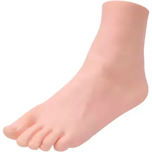 Lifelike Manikin Feet PVC Foot Lifesize Female Mannequin Foot Model for Painting Teaching Arts Drawing Sketching Jewelry Display -Left Foot,22.5cm