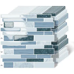 10 Sheet Peel and Stick Backsplash Tiles, 12 X 12 Inch Blue Self Adhesive Tile Sticker for Backsplash Kitchen,Bathroom