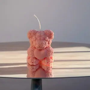 Handmade Organic Soy Wax Bear Candle - Eco-Friendly & Scented for Home Decor