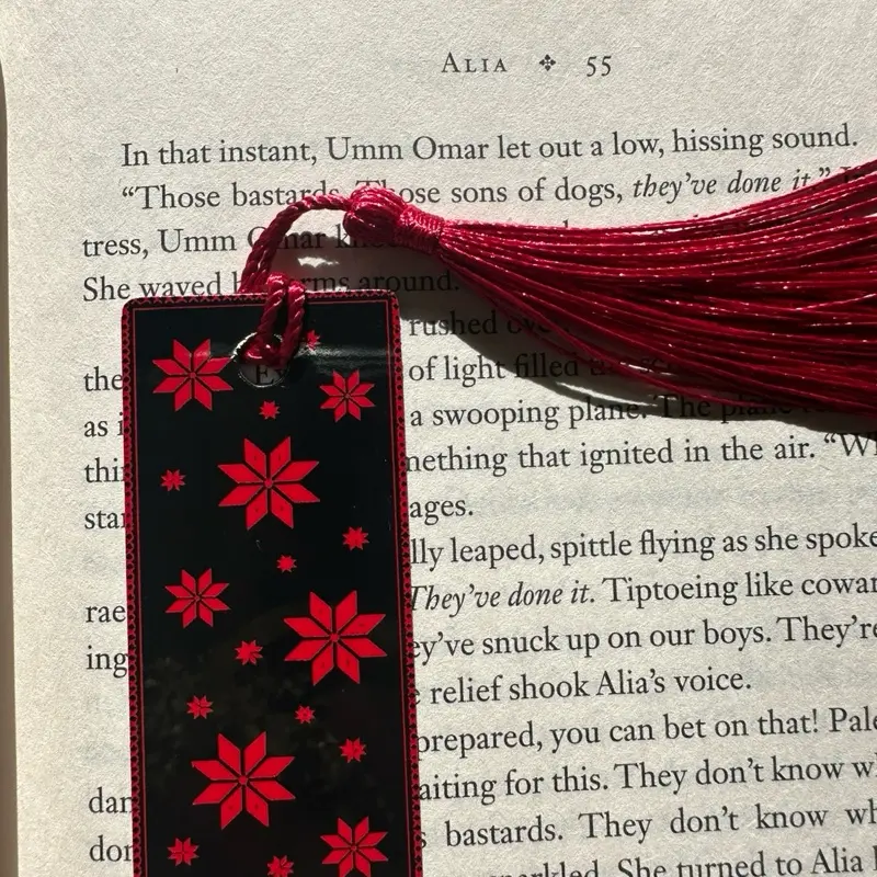 Tatreez on black design bookmark