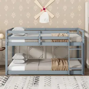 Solid Wooden, Solid Rubber Wooden  over  Floor Bunk   Ladder,   Platform of Strengthened Slats