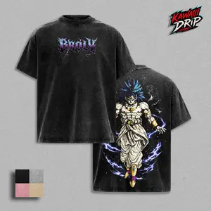 Broly - DBZ Vintage Washed T-Shirt & Hoodie | Relaxed Fit | Heavyweight Cotton | Unisex Streetwear Casual Wear | Legendary Super Saiyan Graphic Tee | Gift for Anime Fans