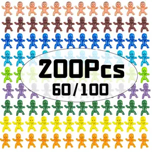 Mini Plastic Baby Dolls Set, 200/100/60 Pieces, 1 Inch, 9 Colors, Ice Cube Game Decorations, Bath Toys, Party Favors
