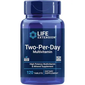 Life Extension Multivitamin Mineral Supplement, Methylated Multivitamin, Quercetin, 5-MTHF Folate, Stress, Bone Health, Metabolism support,120 Tablets