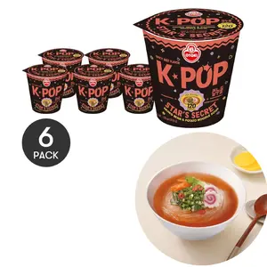 OTTOGI Beef Ramen - Spicy Flavor 120Kcal/Serving Non-Fried Mung Bean & Potato Noodles Soup 6 Pack Korean Instant Food Pansit