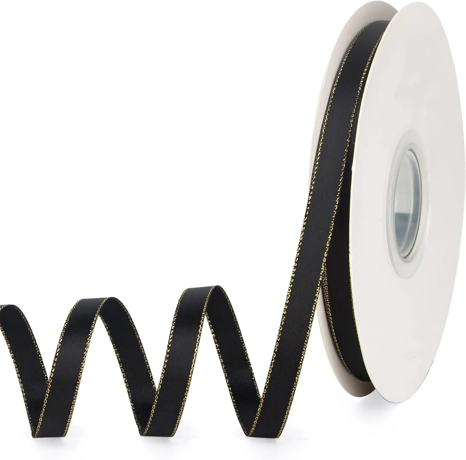3/8-Inch Gold Edge Single Face Satin Ribbon 50 Yard Roll for Gift Wrapping, Valentine's Day, Weddings, Birthdays & Floral Crafts