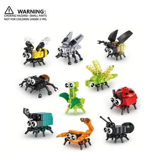 10pcs Insect Animals Building Block Set, Building Blocks Model, Includes Mantis Bee Spider Scorpion Ant, Cute Small Insect Toys, Perfect Gift for Youth