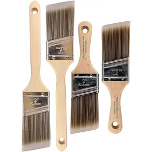 Brushes 4-Pack Angle Brushes in Assorted Sizes for  Latex and Oil Paints & Stains -  Improvement - Interior & Exterior Use