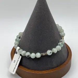 Beaded Bracelet-Labradorite with Silver Spacers (Stretchy)