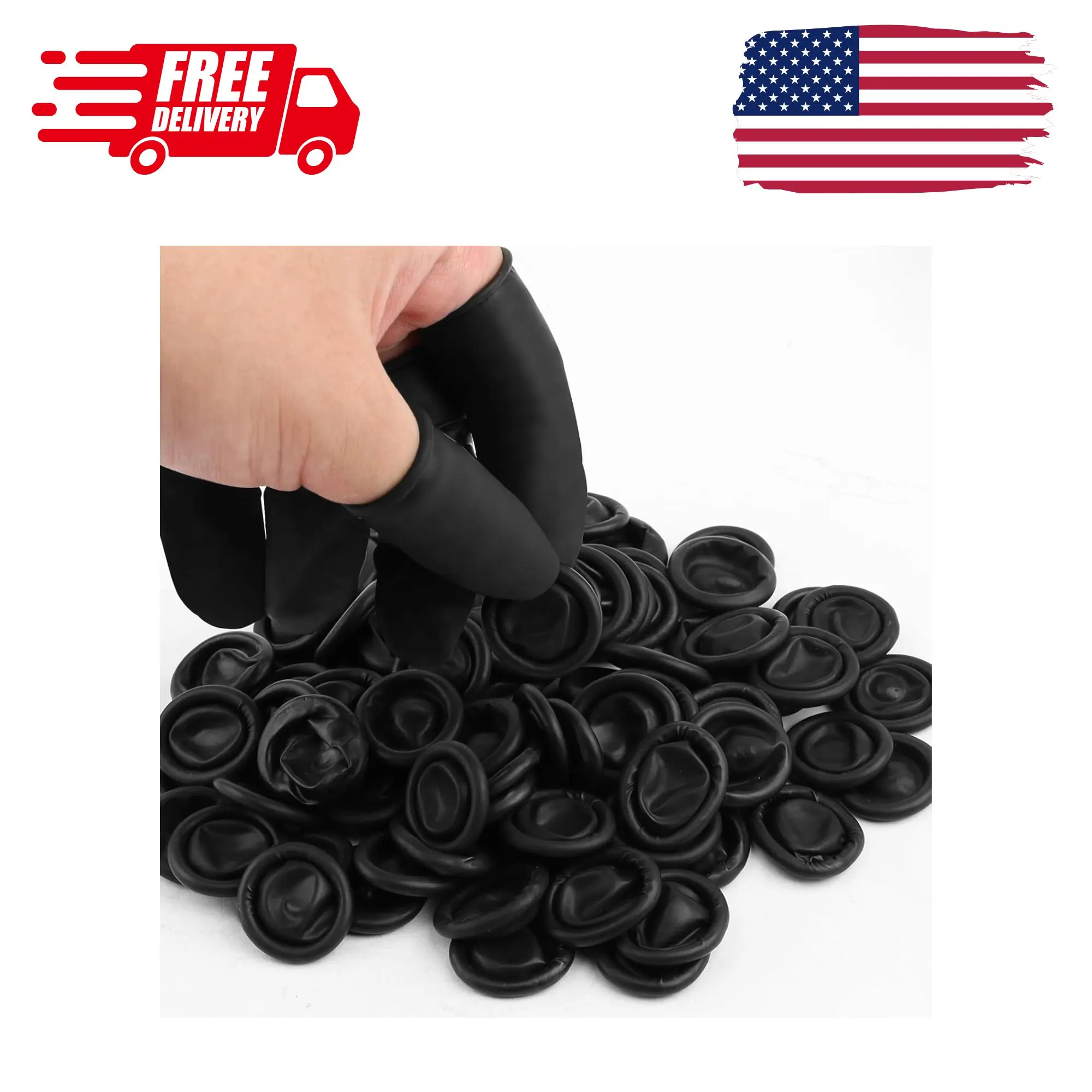 100 Pcs Disposable Silicone Finger Cots & Protectors Black
