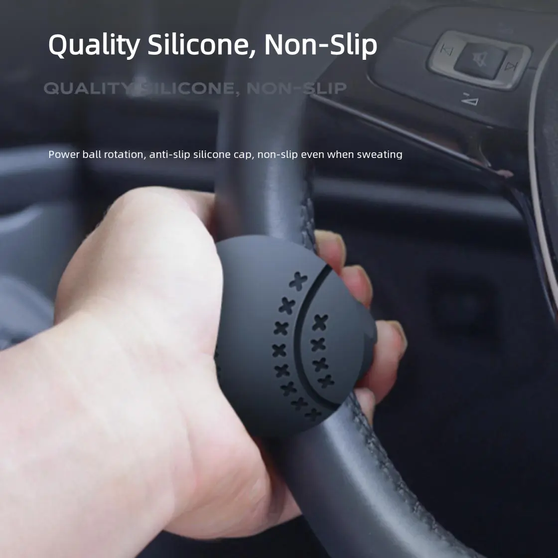 Steering Wheel Spinner, 360° Rotatable Soft Surface Steering Wheel Booster, Anti-Slip Silicone & ABS Steering Wheel Handle Knob with Metal Bearing Balls, Car Accessories high-quality glass
