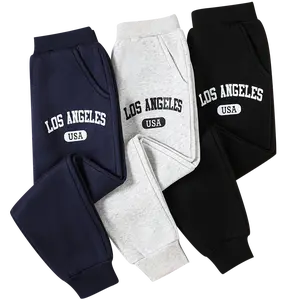 Boys' 3-Piece Letter Print Sweatpants Children's Athletic Joggers with Belted Waist and Pockets Ages 4-14