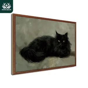 Cat Pattern Wooden Painting without Frame, Vintage Wall Art Decoration for Home Farmhouse Living Room Office Studio Cafe Coffee Shop Bar Pub Club, Gift, Ornaments