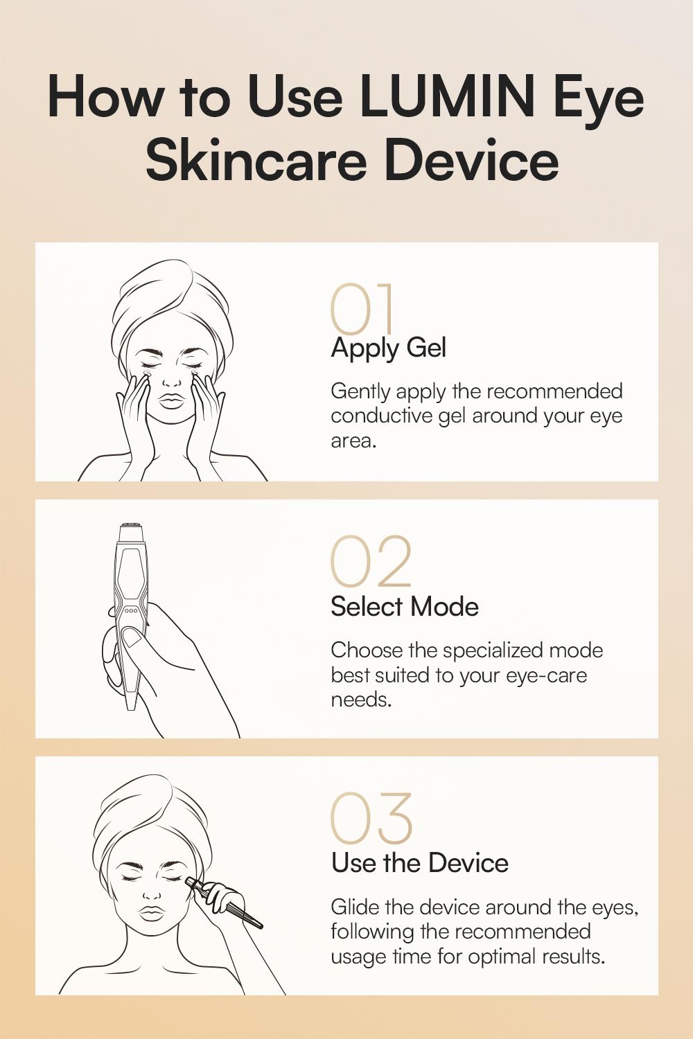 INIA LUMIN 4-in-1 Eye Skincare Wand – 3 Mins a Day for Fewer Lines in 14 Days & Less Puffiness in 21, FDA-Cleared, Spa-Level Results at a Fraction of the Price, Lift & Brighten Eyes in Just Weeks