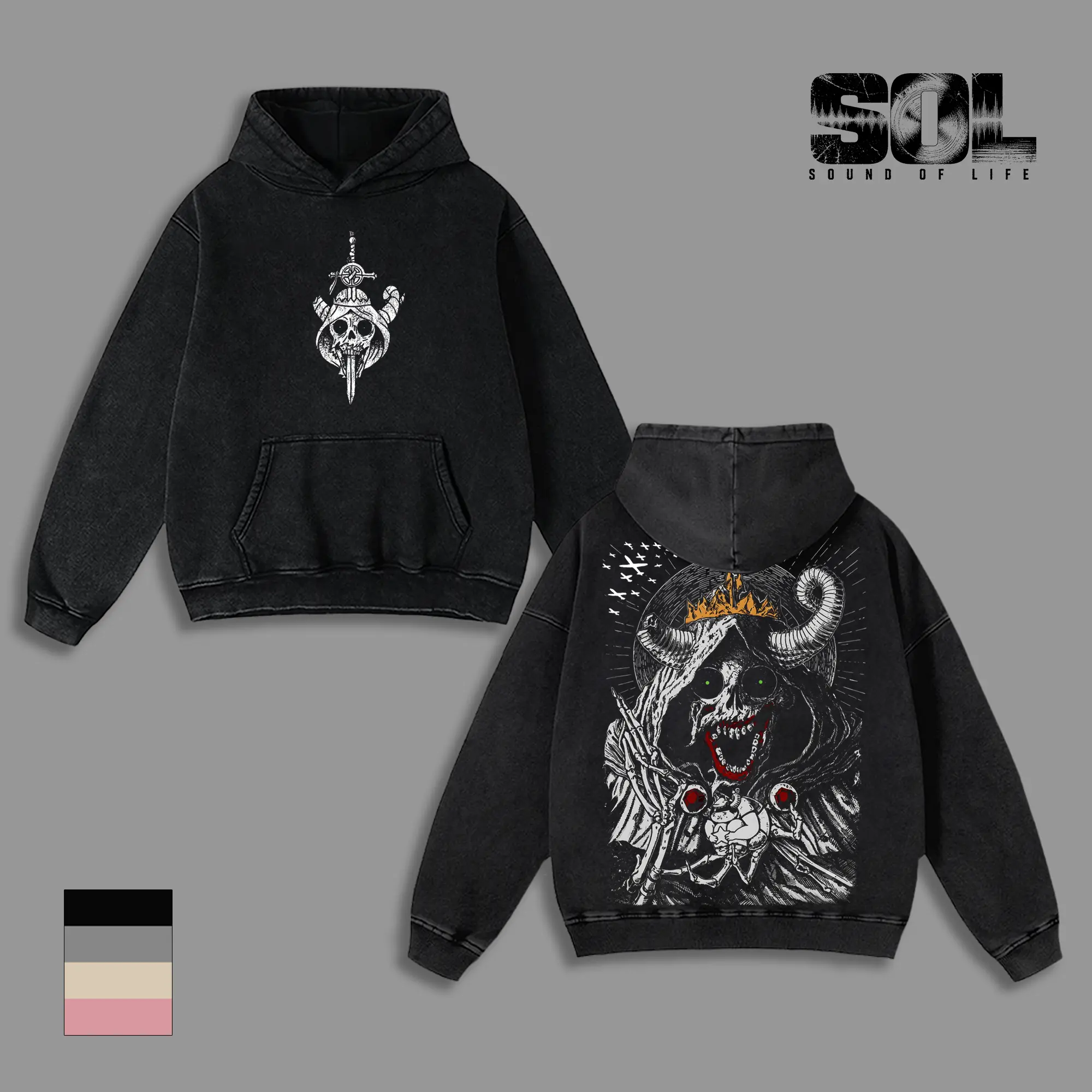 The Lich Adventure Time Vintage Washed Oversized T-Shirt, Tank Top, Sweatshirt, Hoodie Dark Fantasy Cartoon Graphic Tee, Double Printed Skull Demon Art, Heavy Cotton Streetwear, Unisex Retro Grunge Anime Style Shirt