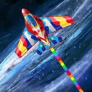 New Outdoor Fun Red Plane Kite With Handle Line Good Flying For Kids And Adults