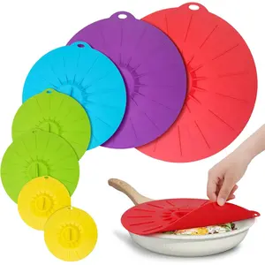 7 count  Grade  , Microwave Splatter Cover 5 Sizes,  Bowl Covers to Cover Dishes, Skillets, Pots, Pans, Cups, Heat Resistant   for Dishwasher, Freezer, Oven, Fridge