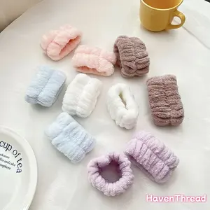 Curvyfaja Headband and Wrist Washband Set Women Makeup Headband Girls Washing Face Headband