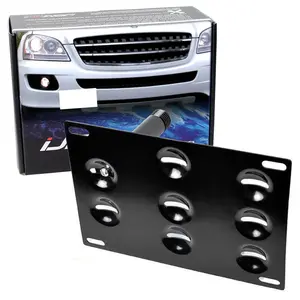 iJDMTOY No Drill Front Bumper Tow Hook License Plate Mounting Bracket Adapter Kit For 2006-11 Mercedes W164 M-Class ML320 ML350 ML500 ML550 ML63