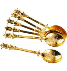 Luxury Turkish Teaspoons | Ottoman Tulips | Set of 6 - Gold