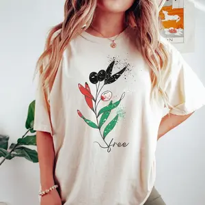 Free Palestine Shirt Comfort Colors®, Olive Palestine Flag, Palestine Solidarity, Human Rights Advocate, Shirt Cotton Top Cotton Top Dress Womenswear Comfortable