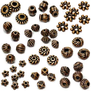 Antique Copper Beads for  Making - Spacer & Assortments for Bracelet, Necklace, Earring - Craft Supplies, Findings, Small Seed Beads -  Set 500 count