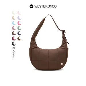 【Valentine's Day Gift】WESTBRONCO Crescent Shoulder Bag 2026 viral Small Puffy fashion stylish with 2 side pockets adjustable strap for Women Waterproof Lightweight Travel Gym dating Purse for spring trendy gift for her TikTokShopJumpstartSale