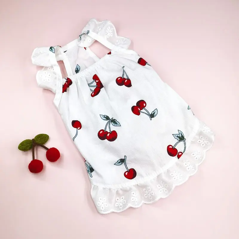 Cute Fashion Print Pet Dress with Bow, Plaid Pet Costume, Elastic Mesh Princess Dress, Puppy Cat, Puppy Clothes, Complete Set, Clothing