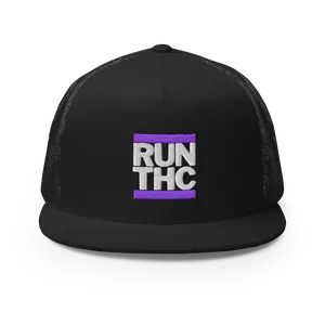 RUN THC | Trucker Hat | Snapback | Purple Embroidered Patch