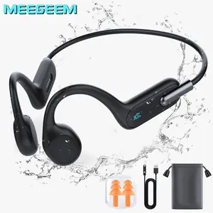 Bone Conduction Headphones Bluetooth, Open Ear Headphones with Mic Underwater Swimming Headphones 32GB MP3 & 8 Hrs Playtime, Wireless Underwater Earbuds for Swimming, Sports.BY
