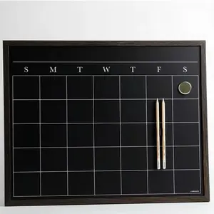 Magnetic Chalk Calendar Board 20 x 16 in Whitewashed Wood Style Frame with 1 Monthly Calendar Chalkboard 1 Magnet & 2 Chalk Pencils High Durability Matte Dry Erase Surface
